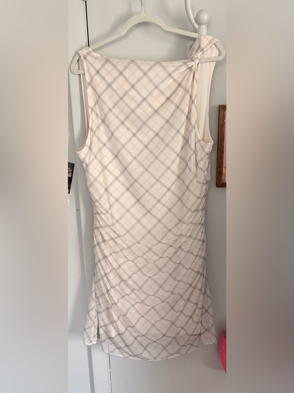 Abercrombie & Fitch Cream Plaid Layered mini dress - Picture 2 of 4